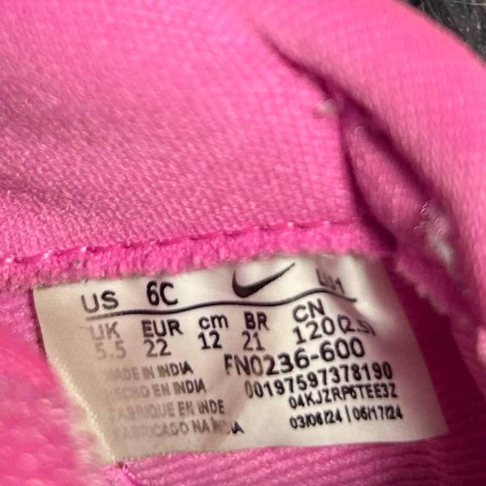 Nike Force 1 Low EasyOn Baby/Toddler Pink and White Low-Top Sneakers Size 6c - Picture 11 of 11